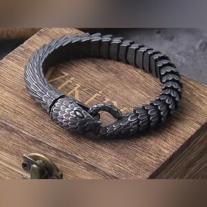 Men's Black snake Stainless Steel Bracelet